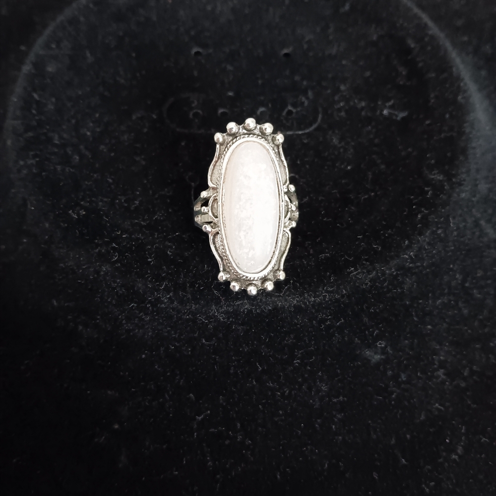 Silver-Tone Oval  Ring